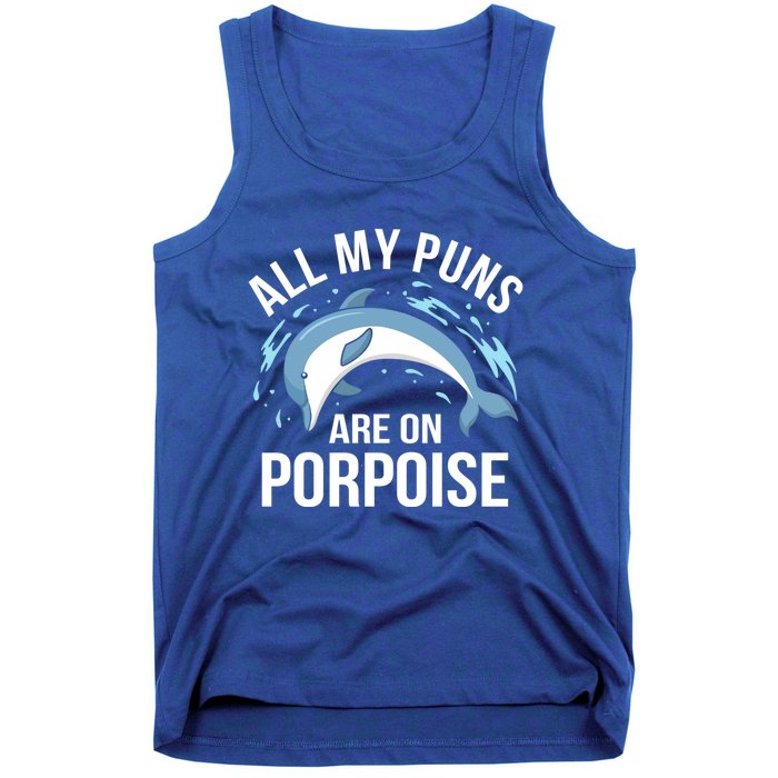 All My Puns Are On Porpoise Dolphin Sea Graphic Gift Tank Top