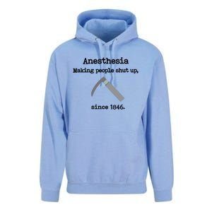 Anesthesia Making People Shut Up Since 1846 Funny Anesthesia Unisex Surf Hoodie