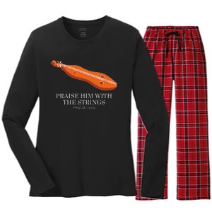 Appalachian Music Praise Him With The Strings Dulcimer Women's Long Sleeve Flannel Pajama Set 