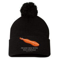 Appalachian Music Praise Him With The Strings Dulcimer Pom Pom 12in Knit Beanie