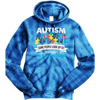 Autism Mom People Look Up To Their Heroes IM Raising Mine Gift Tie Dye Hoodie