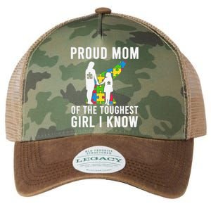 Autism Mom Proud Mom Of The Toughest Daughter Legacy Tie Dye Trucker Hat