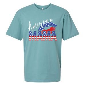 American Mama Patriotic Mothers Day Gift Sueded Cloud Jersey T-Shirt