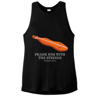 Appalachian Music Praise Him With The Strings Dulcimer Ladies PosiCharge Tri-Blend Wicking Tank