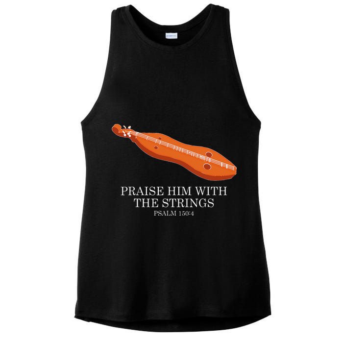 Appalachian Music Praise Him With The Strings Dulcimer Ladies PosiCharge Tri-Blend Wicking Tank