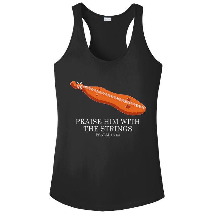 Appalachian Music Praise Him With The Strings Dulcimer Ladies PosiCharge Competitor Racerback Tank