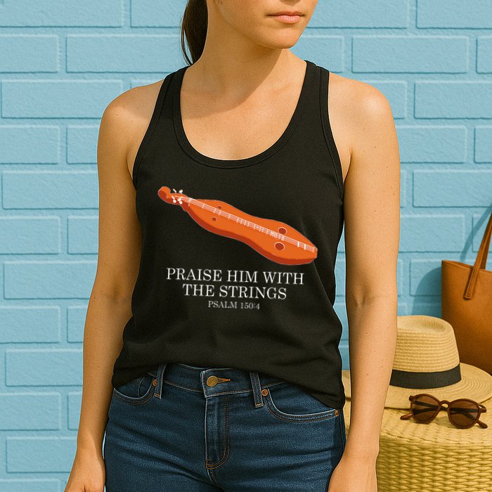 Appalachian Music Praise Him With The Strings Dulcimer Womens Tank Top