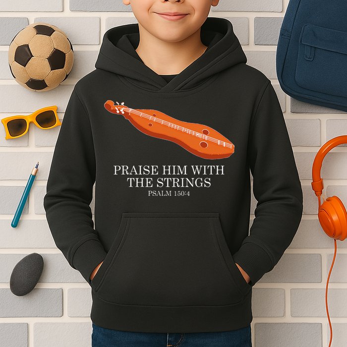 Appalachian Music Praise Him With The Strings Dulcimer Kids Hoodie
