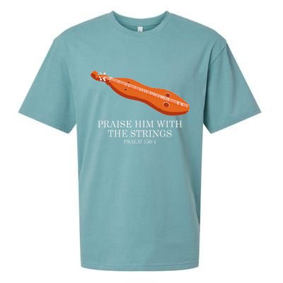 Appalachian Music Praise Him With The Strings Dulcimer Sueded Cloud Jersey T-Shirt