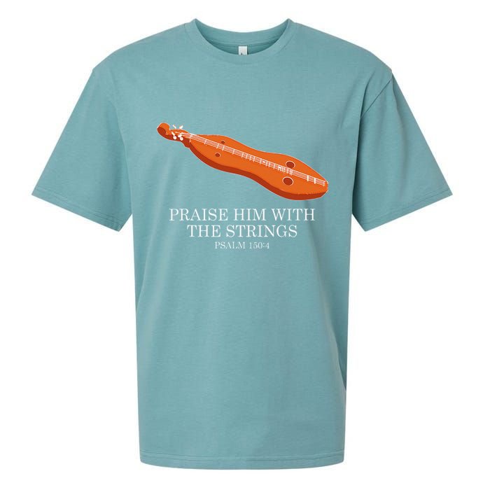 Appalachian Music Praise Him With The Strings Dulcimer Sueded Cloud Jersey T-Shirt