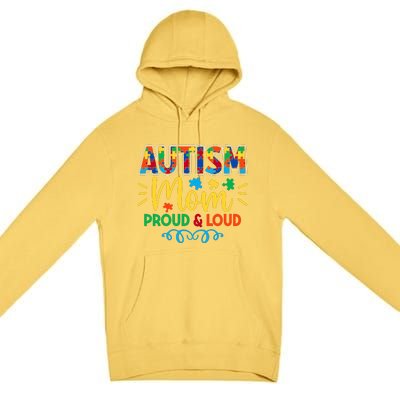 Autism Mom Proud & Loud Graphic Premium Pullover Hoodie