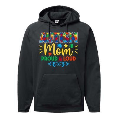 Autism Mom Proud & Loud Graphic Performance Fleece Hoodie