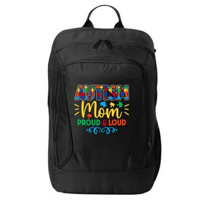 Autism Mom Proud & Loud Graphic City Backpack