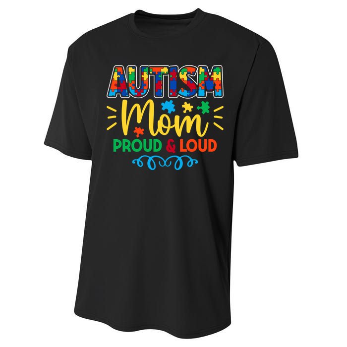 Autism Mom Proud & Loud Graphic Performance Sprint T-Shirt