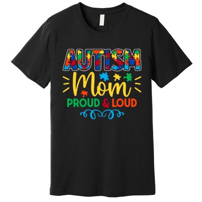 Autism Mom Proud & Loud Graphic Premium T-Shirt