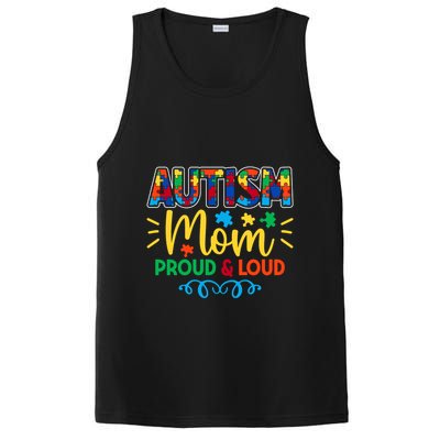 Autism Mom Proud & Loud Graphic PosiCharge Competitor Tank