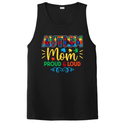 Autism Mom Proud & Loud Graphic PosiCharge Competitor Tank