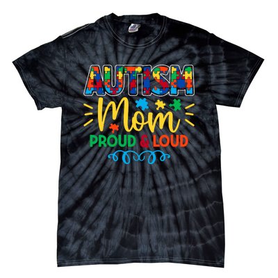 Autism Mom Proud & Loud Graphic Tie-Dye T-Shirt