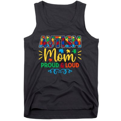 Autism Mom Proud & Loud Graphic Tank Top