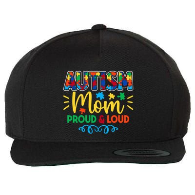 Autism Mom Proud & Loud Graphic Wool Snapback Cap