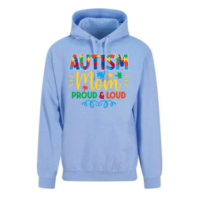 Autism Mom Proud & Loud Graphic Unisex Surf Hoodie