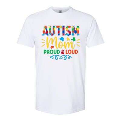 Autism Mom Proud & Loud Graphic Softstyle CVC T-Shirt