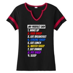 A My Perfect Day Design With A Sheep Twist Gift Ladies Halftime Notch Neck Tee