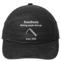 Anesthesia Making People Shut Up Since 1846 Funny Anesthesia 7-Panel Snapback Hat