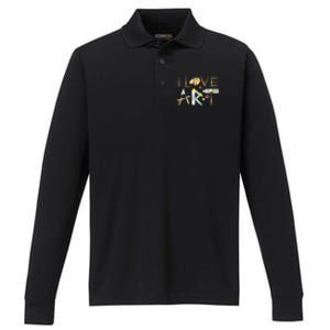 Art Major Painting Valentines Day Gift Sketch Drawing Artist Gift Performance Long Sleeve Polo