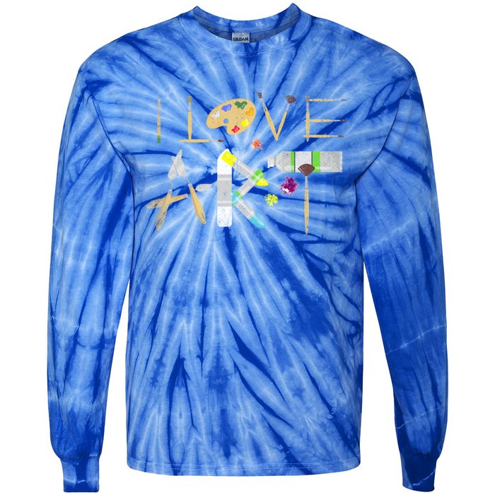 Art Major Painting Valentines Day Gift Sketch Drawing Artist Gift Tie-Dye Long Sleeve Shirt