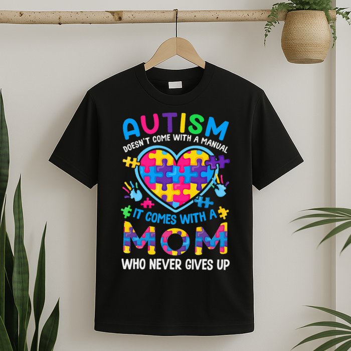 Autism Mom Puzzle Piece Autism Awareness T-Shirt