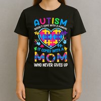 Autism Mom Puzzle Piece Autism Awareness T-Shirt
