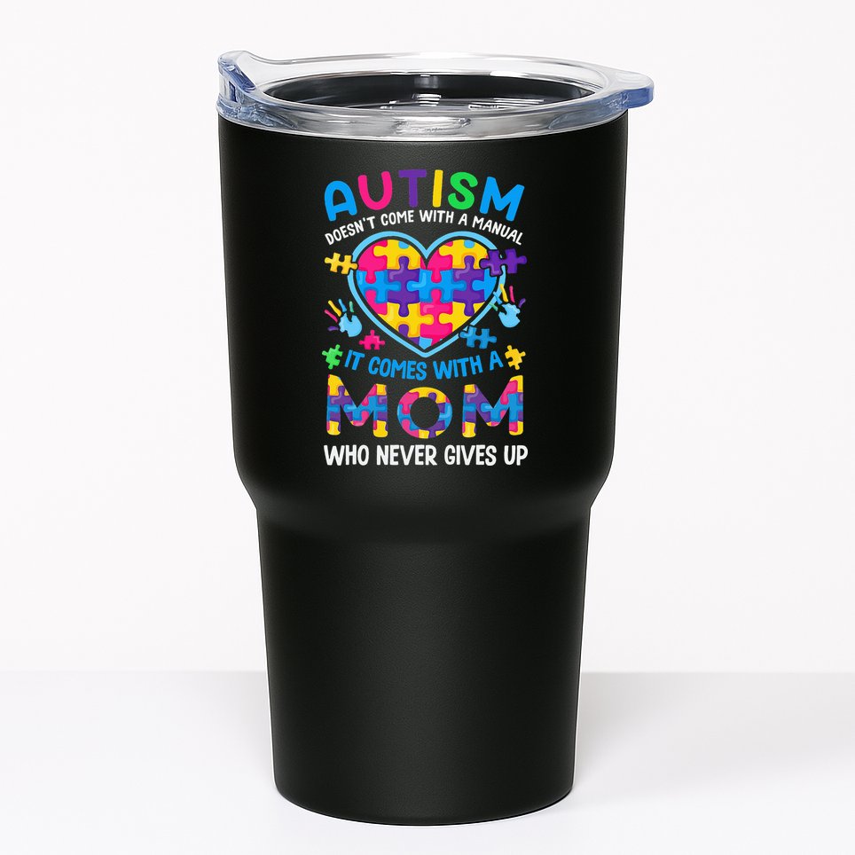 Autism Mom Puzzle Piece Autism Awareness Tumbler