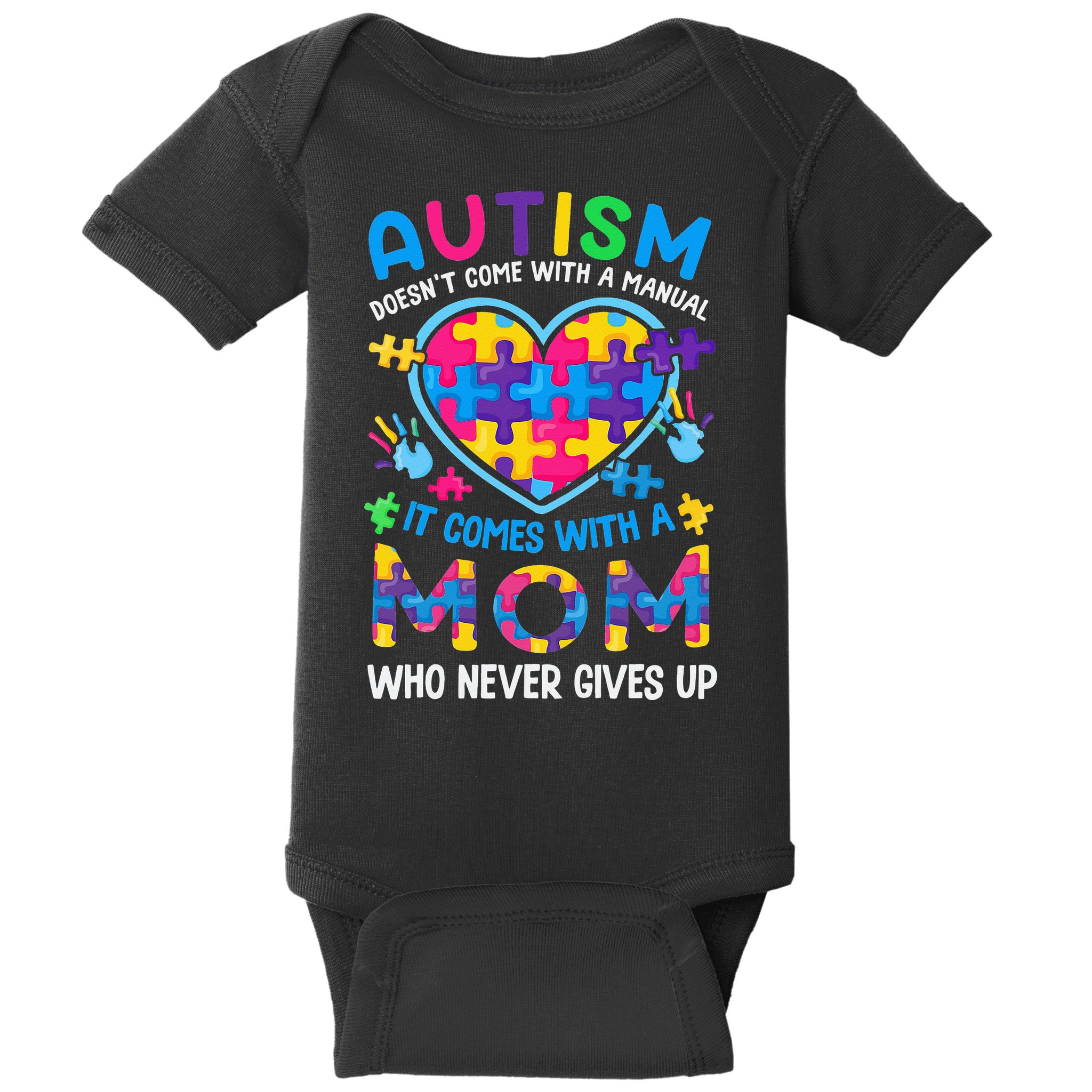 Autism Mom Puzzle Piece Autism Awareness Baby Bodysuit