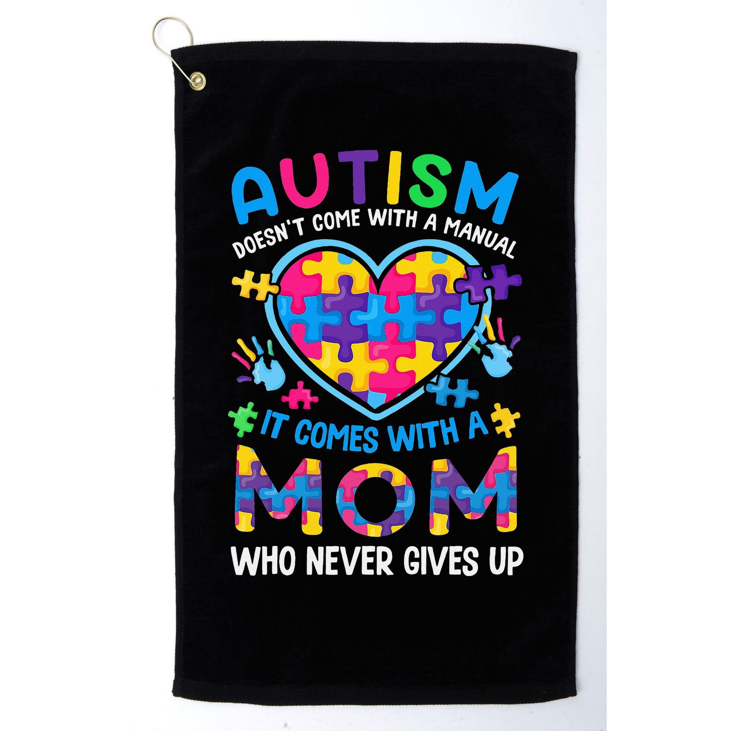 Autism Mom Puzzle Piece Autism Awareness Golf Towel