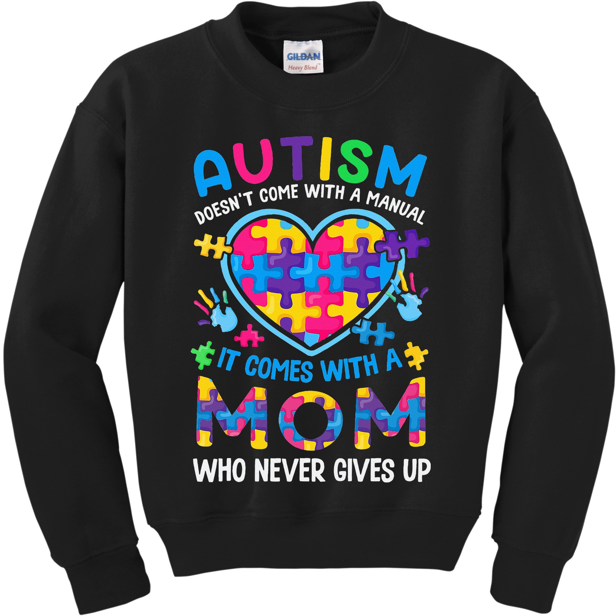 Autism Mom Puzzle Piece Autism Awareness Kids Sweatshirt