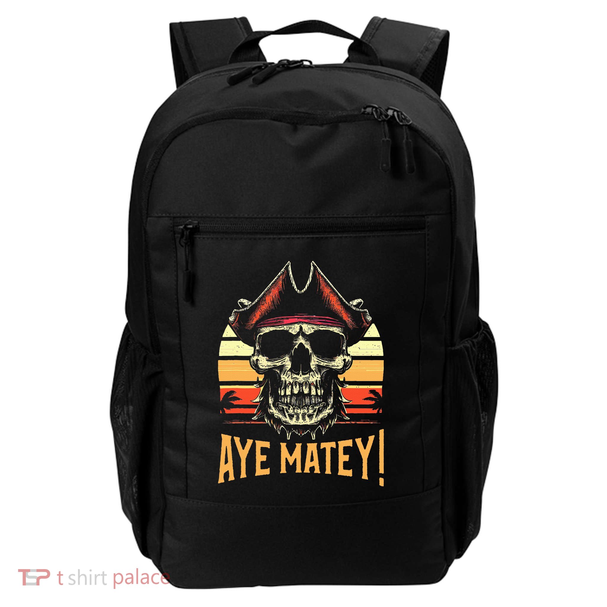 Aye Matey Pirate IM Eighty Pun 80 Years Old Birthday Daily Commute Backpack