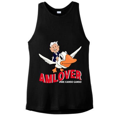 Amlover Mexican President Amlo Ladies PosiCharge Tri-Blend Wicking Tank