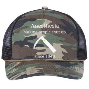 Anesthesia Making People Shut Up Since 1846 Retro Rope Trucker Hat Cap