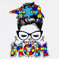 Autism Mom Puzzle Pieces Messy Bun Performance Shirt