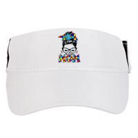Autism Mom Puzzle Pieces Messy Bun Adult Drive Performance Visor