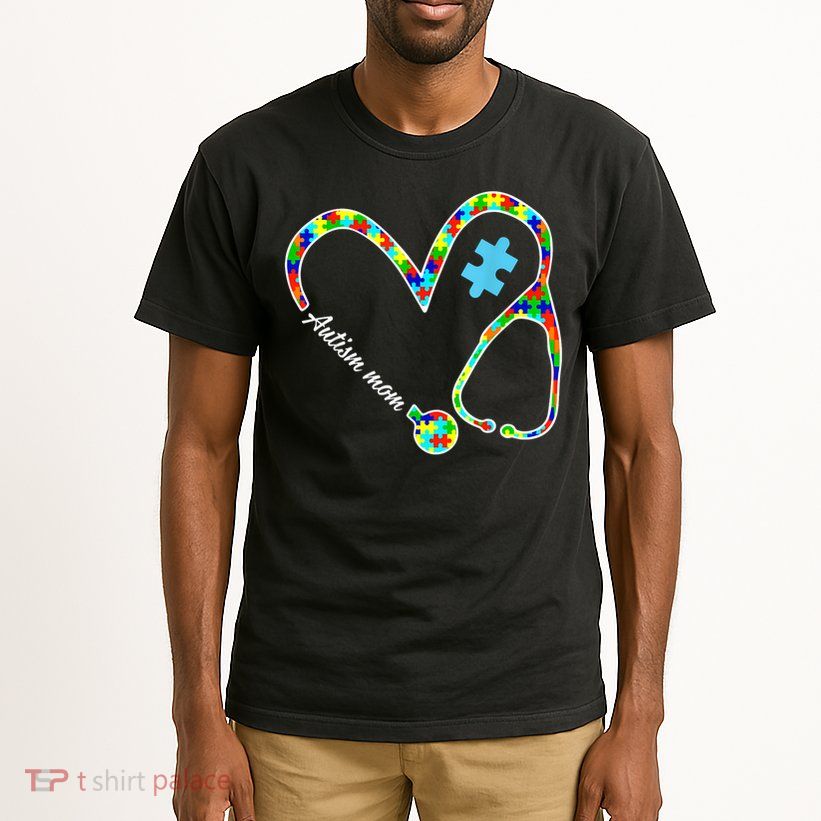 Autism Mom Puzzle Stethoscope Nurse Autism Awareness Day Tall T-Shirt