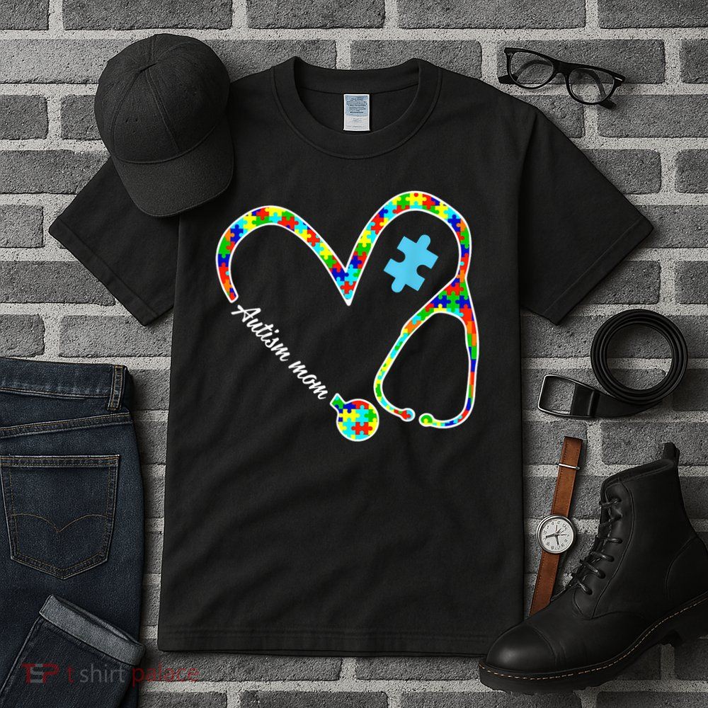 Autism Mom Puzzle Stethoscope Nurse Autism Awareness Day Tall T-Shirt