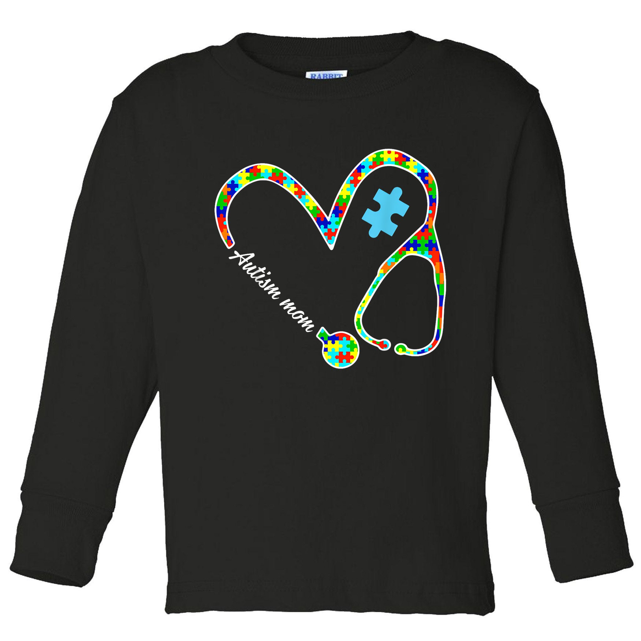 Autism Mom Puzzle Stethoscope Nurse Autism Awareness Day Toddler Long Sleeve Shirt