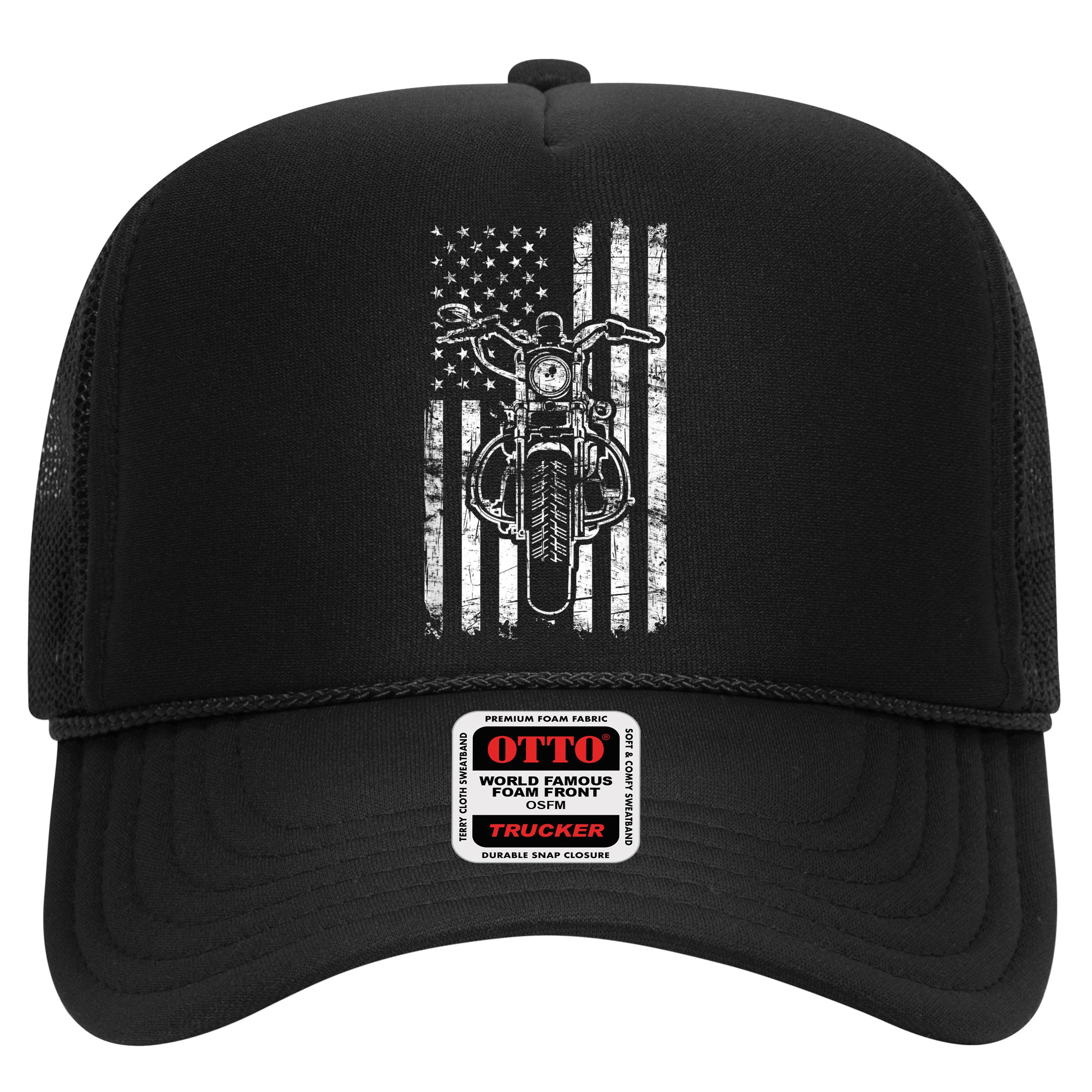 American Motorcycle Patriotic US Flag Cool Biker Hat