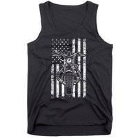 American Motorcycle Patriotic US Flag Cool Biker Tank Top