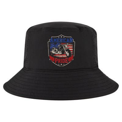 American Motorcycle Pride Vintage Proud biker 4th of July Cool Comfort Performance Bucket Hat