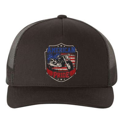 American Motorcycle Pride Vintage Proud biker 4th of July Yupoong Adult 5-Panel Trucker Hat