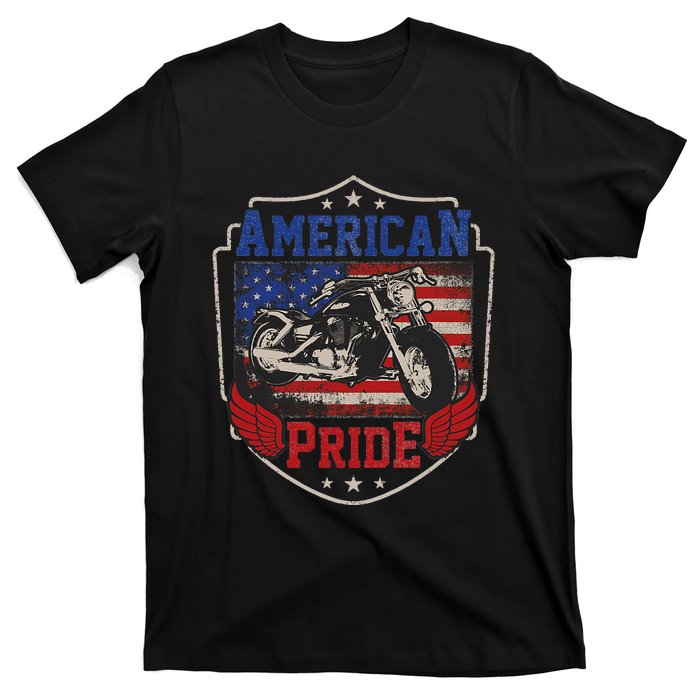 American Motorcycle Pride Vintage Proud biker 4th of July T-Shirt