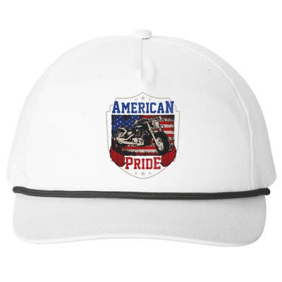 American Motorcycle Pride Vintage Proud biker 4th of July Snapback Five-Panel Rope Hat